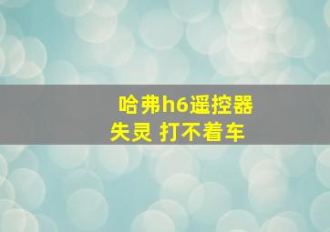 哈弗h6遥控器失灵 打不着车